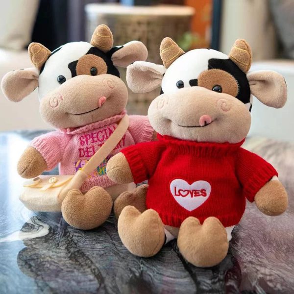 Cute 26CM Cartoon Milk Cow Plush Doll - Soft Stuffed Animal Pillow Toy