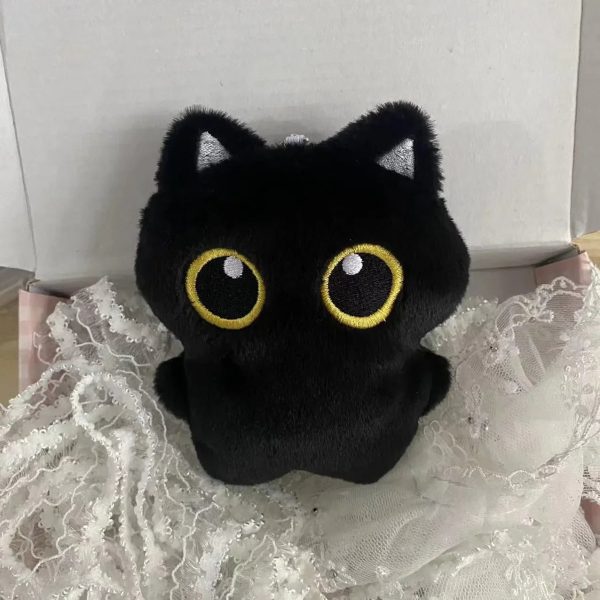 Cute Black Cat Plush Doll 10cm Small Pendant Soft Toy for Kids