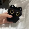 Cute Black Cat Plush Doll 10cm Small Pendant Soft Toy for Kids