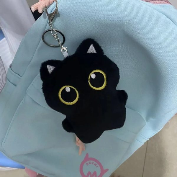 Cute Black Cat Plush Doll 10cm Small Pendant Soft Toy for Kids