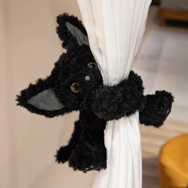 Cute Black Cat Plush Toy - Soft Throw Pillow & Long Hair Doll for Kids
