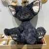 Cute Black Cat Plush Toy - Soft Throw Pillow & Long Hair Doll for Kids