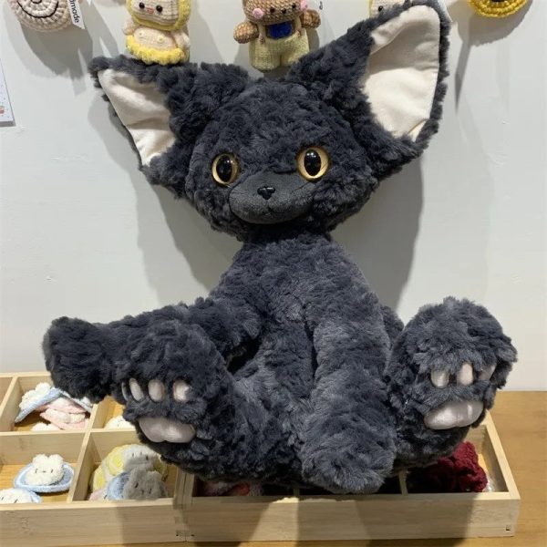 Cute Black Cat Plush Toy - Soft Throw Pillow & Long Hair Doll for Kids