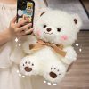 Cute Bowknot Bear Plush Toy - Soft Teddy Pillow for Love & Comfort