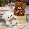 Cute Bowknot Bear Plush Toy - Soft Teddy Pillow for Love & Comfort