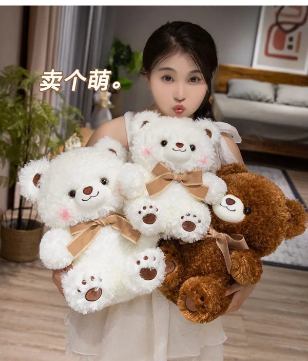 Cute Bowknot Bear Plush Toy - Soft Teddy Pillow for Love & Comfort