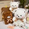 Cute Bowknot Bear Plush Toy - Soft Teddy Pillow for Love & Comfort