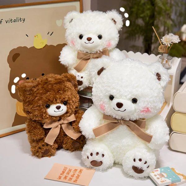 Cute Bowknot Bear Plush Toy - Soft Teddy Pillow for Love & Comfort