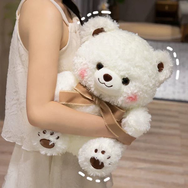 Cute Bowknot Bear Plush Toy - Soft Teddy Pillow for Love & Comfort