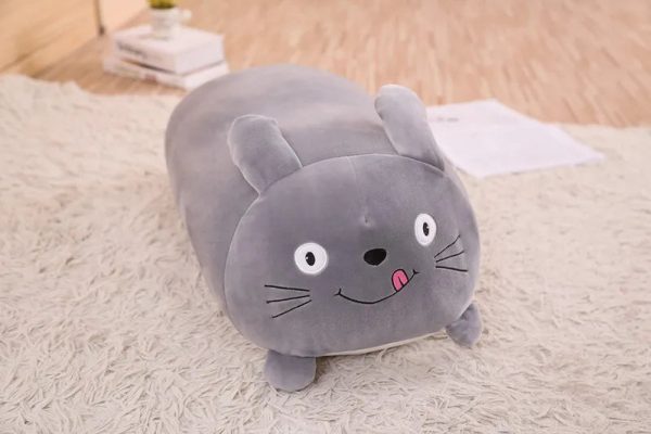 Cute Cartoon Animal Plush Pillow - Adorable Fat Dog, Cat & Friends!