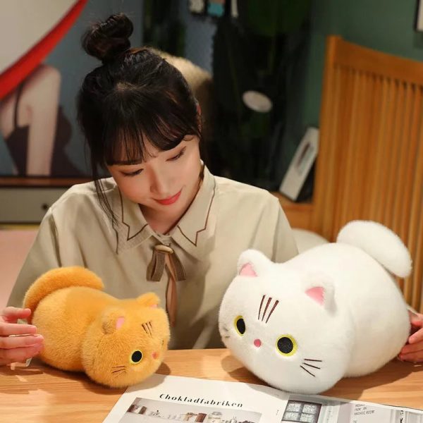 Cute Cartoon Cat Plush Pillow - Adorable Stuffed Animal for Kids' Gifts