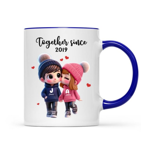 Cute Cartoon Couple Together Since Personalized Mug, Gift for him, Gift for her Cute Cartoon Couple Together Since Personalized Mug, Gift for him, Gift for her