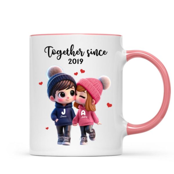 Cute Cartoon Couple Together Since Personalized Mug, Gift for him, Gift for her Cute Cartoon Couple Together Since Personalized Mug, Gift for him, Gift for her