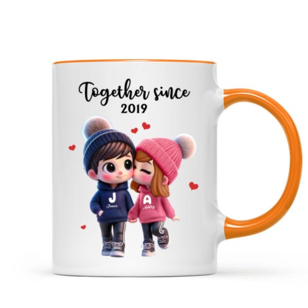 Cute Cartoon Couple Together Since Personalized Mug, Gift for him, Gift for her Cute Cartoon Couple Together Since Personalized Mug, Gift for him, Gift for her