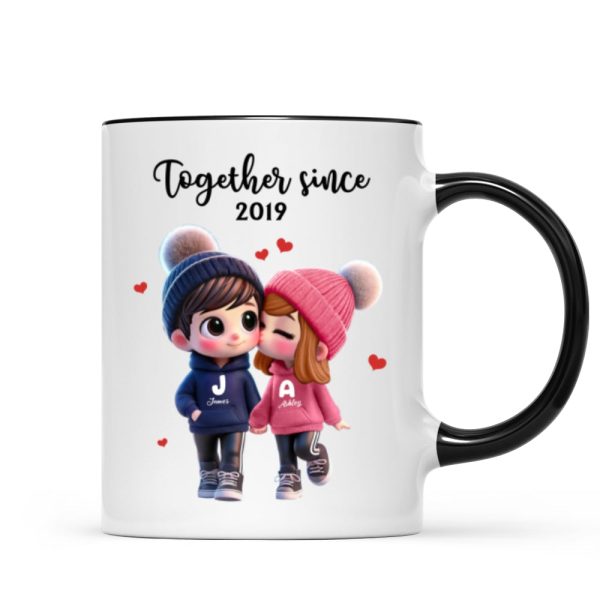 Cute Cartoon Couple Together Since Personalized Mug, Gift for him, Gift for her Cute Cartoon Couple Together Since Personalized Mug, Gift for him, Gift for her
