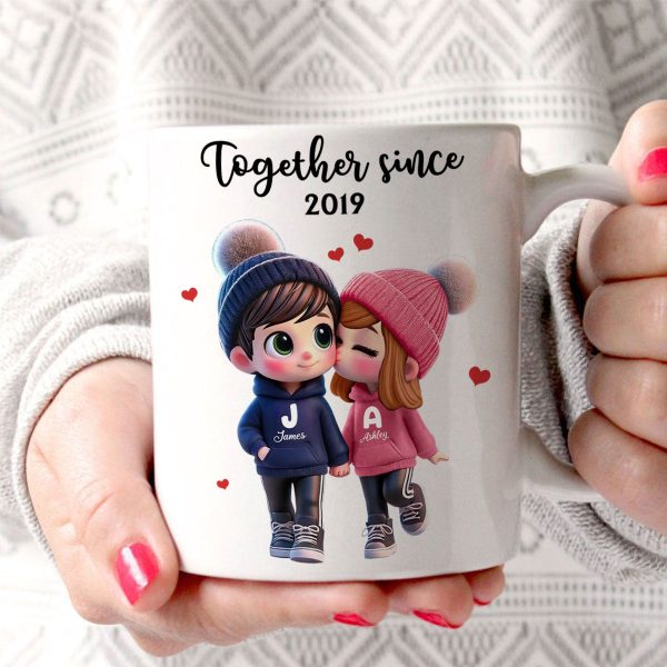 Cute Cartoon Couple Together Since Personalized Mug, Gift for him, Gift for her Cute Cartoon Couple Together Since Personalized Mug, Gift for him, Gift for her