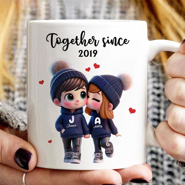 Cute Cartoon Couple Together Since Personalized Mug, Gift for him, Gift for her Cute Cartoon Couple Together Since Personalized Mug, Gift for him, Gift for her