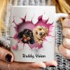 Cute Cartoon Peeking Dog Personalized 3D Effect Mug, Gift for Dog Mom, Dog Dad