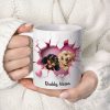 Cute Cartoon Peeking Dog Personalized 3D Effect Mug, Gift for Dog Mom, Dog Dad