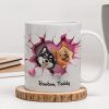 Cute Cartoon Peeking Dog Personalized 3D Effect Mug, Gift for Dog Mom, Dog Dad