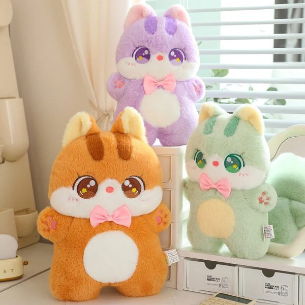 Cute Cat Bowtie Plush Toy - Soft Throw Pillow for Kids & Girlfriends