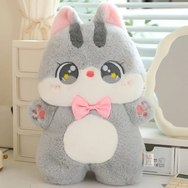 Cute Cat Bowtie Plush Toy - Soft Throw Pillow for Kids & Girlfriends