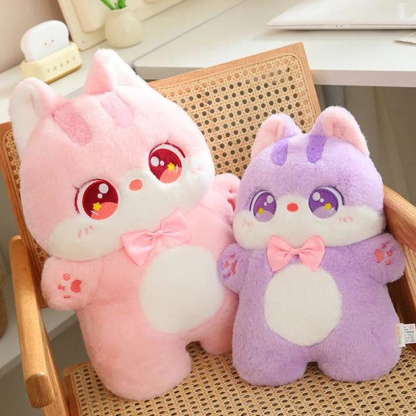 Cute Cat Bowtie Plush Toy - Soft Throw Pillow for Kids & Girlfriends