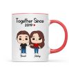 Cute Chibi Couple Together Gift For Him For Her Personalized Mug