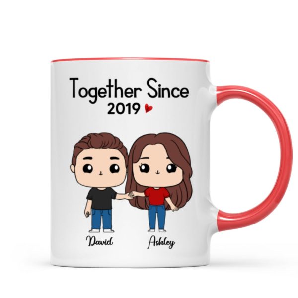 Cute Chibi Couple Together Gift For Him For Her Personalized Mug