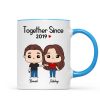 Cute Chibi Couple Together Gift For Him For Her Personalized Mug