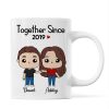 Cute Chibi Couple Together Gift For Him For Her Personalized Mug