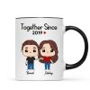 Cute Chibi Couple Together Gift For Him For Her Personalized Mug