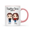 Cute Chibi Couple Together Gift For Him For Her Personalized Mug