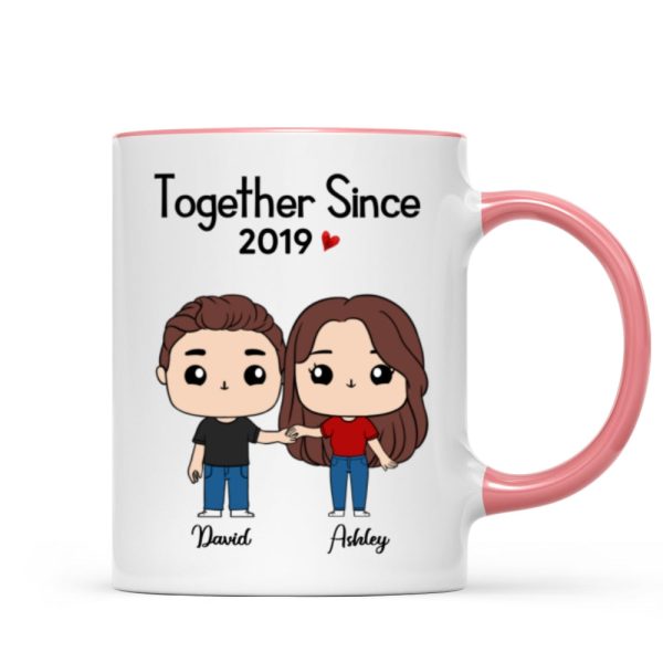 Cute Chibi Couple Together Gift For Him For Her Personalized Mug