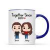 Cute Chibi Couple Together Gift For Him For Her Personalized Mug
