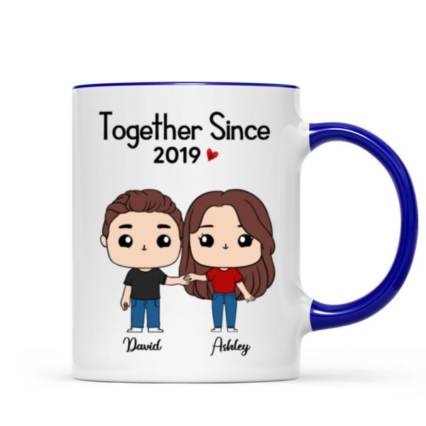 Cute Chibi Couple Together Gift For Him For Her Personalized Mug
