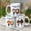 Cute Chibi Couple Together Gift For Him For Her Personalized Mug