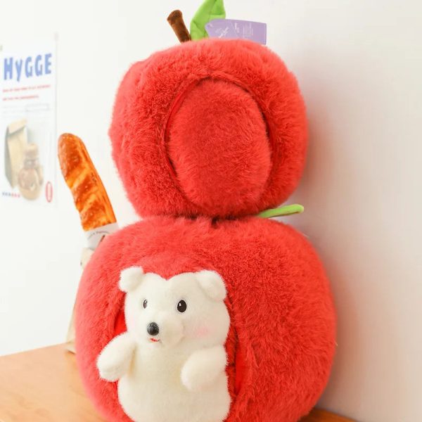Cute Detachable Apple Hedgehog Plush Doll - Perfect Holiday Gift for Kids!