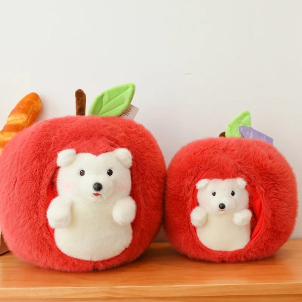 Cute Detachable Apple Hedgehog Plush Doll - Perfect Holiday Gift for Kids!