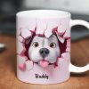 Cute Dog 3D Effect Personalized Mug, Mother's Day, Birthday Gift for Dog Moms