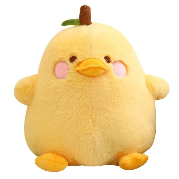 Cute Duck & Pear Plush Toy: 2-in-1 Pillow for Kids' Fun!