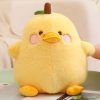 Cute Duck & Pear Plush Toy: 2-in-1 Pillow for Kids' Fun!