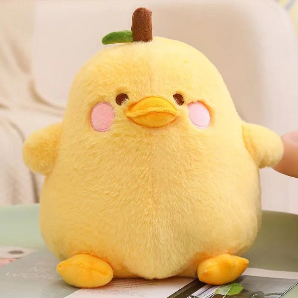 Cute Duck & Pear Plush Toy: 2-in-1 Pillow for Kids' Fun!