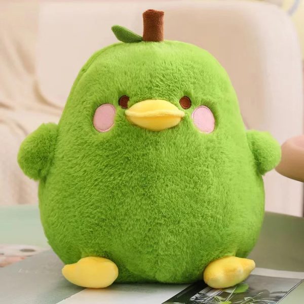 Cute Duck & Pear Plush Toy: 2-in-1 Pillow for Kids' Fun!