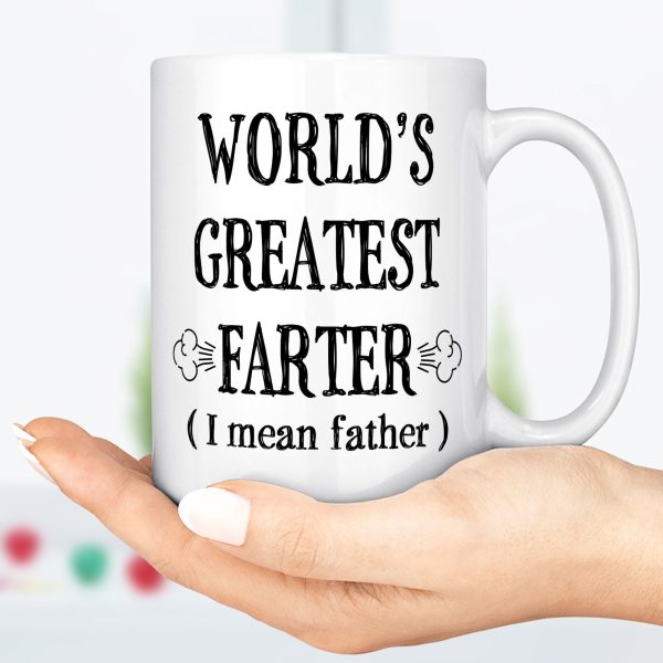 Cute Fathers Day Mug, Funny Gift For Dad, Father's Day Gift From Daughter, World's Greatest Farter (I Mean Father), Dad Mug From Son C298 Cute Fathers Day Mug, Funny Gift For Dad, Father's Day Gift From Daughter, World's Greatest Farter (I Mean Father), Dad Mug From Son C298