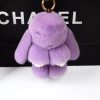 Cute Fluffy Rex Rabbit Fur Keychain