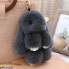 Cute Fluffy Rex Rabbit Fur Keychain