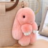 Cute Fluffy Rex Rabbit Fur Keychain