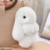 Cute Fluffy Rex Rabbit Fur Keychain