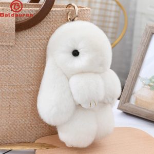 Cute Fluffy Rex Rabbit Fur Keychain
